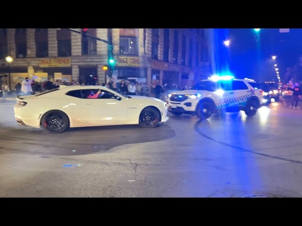 CHICAGO CAR MEETS GET WILD FIGHTS, CRASHES, RUNNING FROM COPS , sideshow, chicago, carmeet,