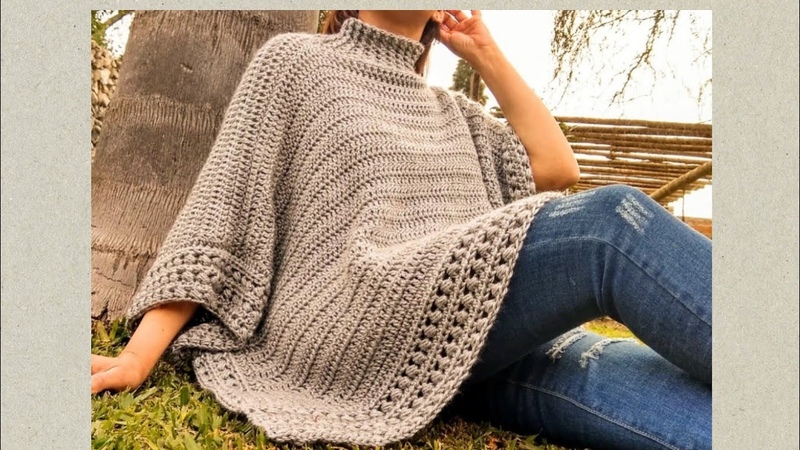 Poncho Gardenia crochet facil, Poncho mangas oversize ganchillo, chaleco poncho, knit