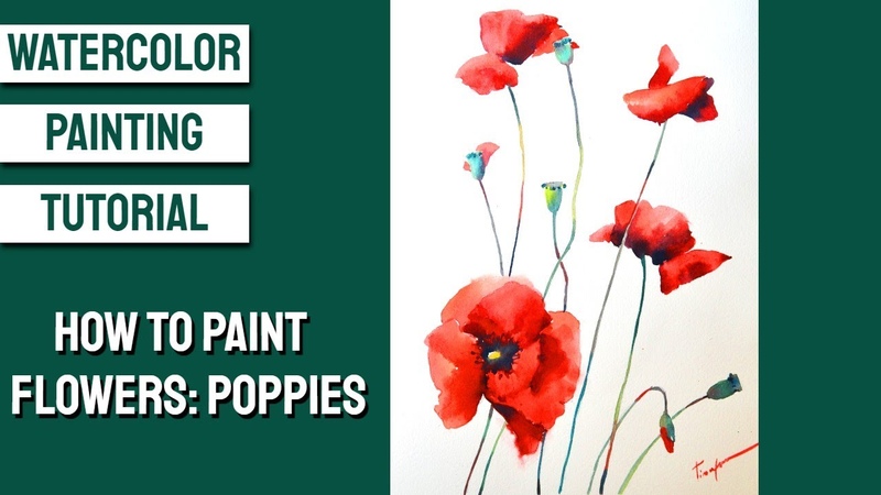 WATERCOLOR Painting TUTORIAL How to Paint FLOWERS: