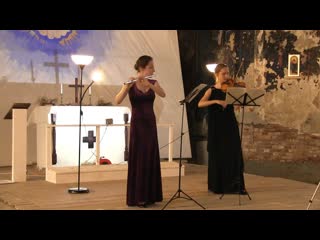 Joseph Bodin de Boismortier. Sonata V in A-dur for flute and violin,