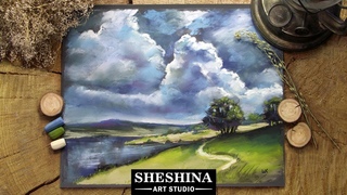 How to draw Storm Clouds with soft pastels  LANDSCAPES