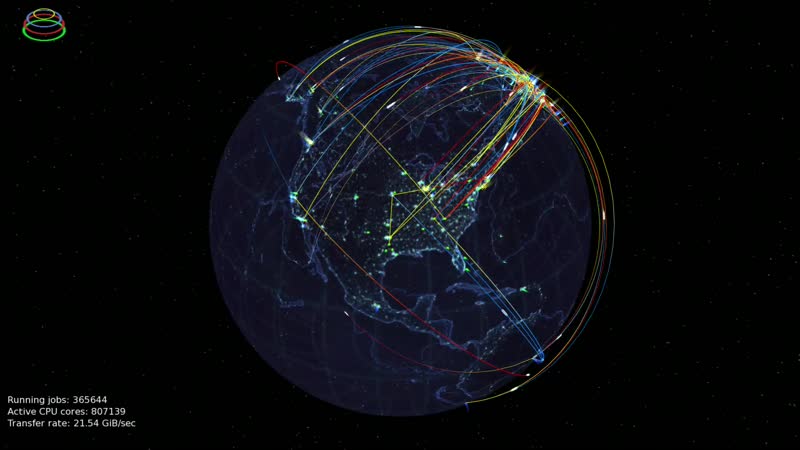 The Worldwide LHC Computing Grid activity captured live by the EGL application in August