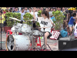 【無限HD】4K畫質 羅小白 豆豆龍 爵士鼓 傷心的人別聽慢歌(4K 2160p)@凱旋夜市爵士Ɨ