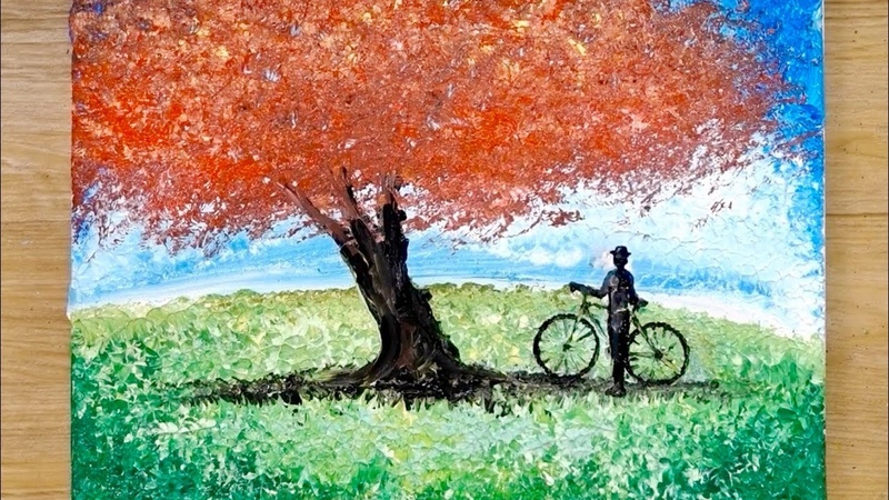 Bath sponge bottle cap painting techniques, How to draw a man waiting for