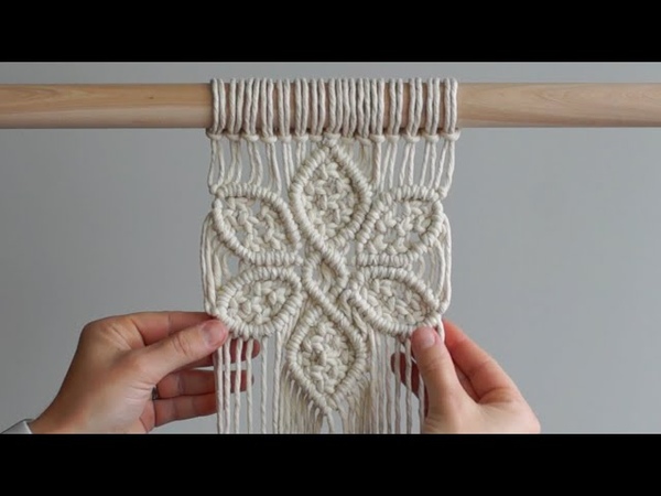 DIY Macrame Tutorial: Large 6 Petal Flower Using Double Half Hitch and Square