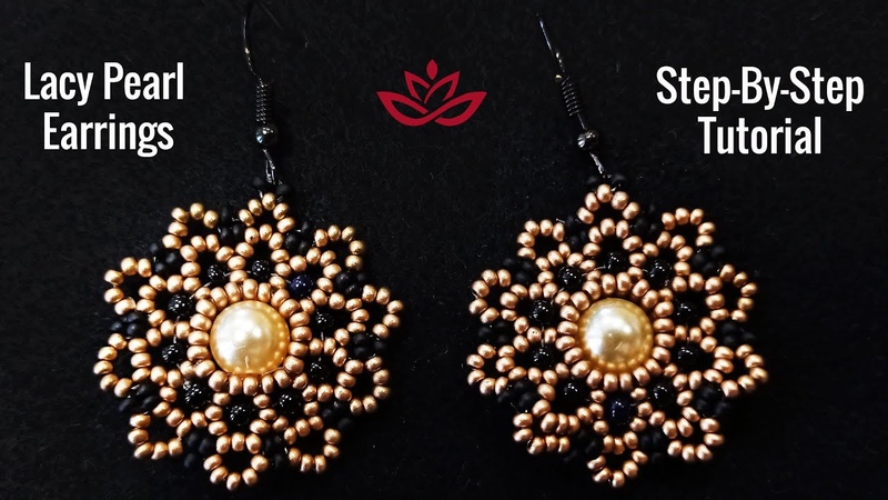 DIY Lacy Pearl Earrings Tutorial. How to make beaded