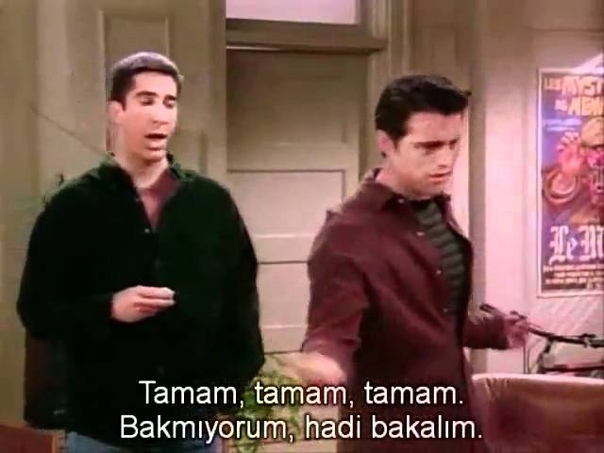 best scene of Friends, dirty talk, Joey helps Ross, Türkçe