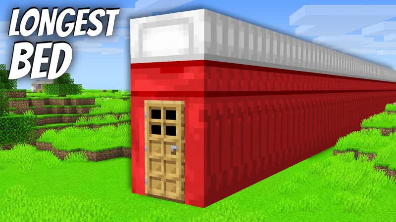 I found a LONGEST BED in Minecraft Whats INSIDE the BIGGEST