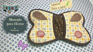 Manopla de cocina. Tutorial de patchwork en espaol paso a paso. Patchwork fcil para la cocina.