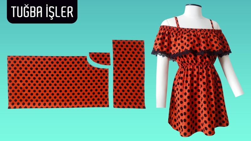 Very Easy Strappy Bardot Dress Cutting and Sewing (100 Profitable Project), Tuğba